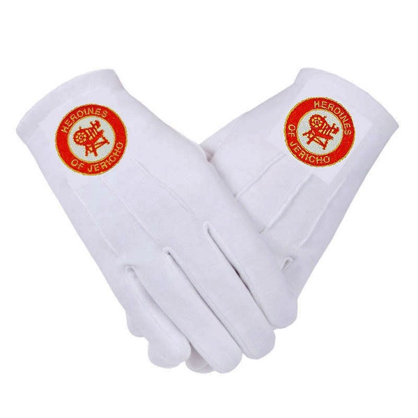 HEROINES of JERICHO GLOVES - Embroidered Logo - Cotton in 4 Sizes