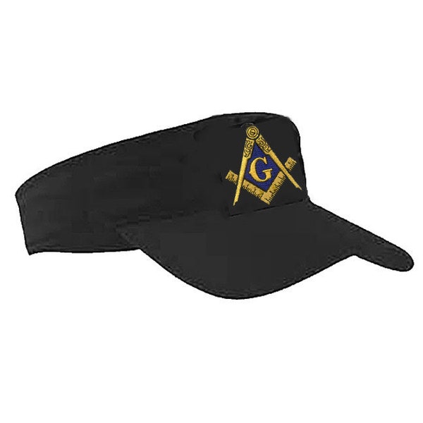 MASONIC VISOR on Black..Navy.. - Embroidered Logo - Adjustable