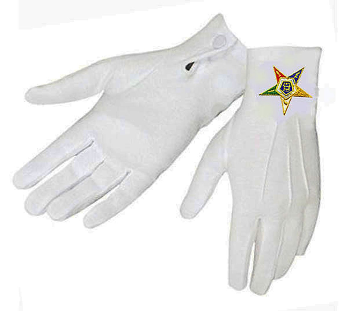 OES GLOVES Eastern Star Snap Wrist Nylon with Etsy