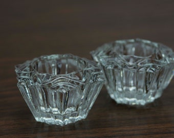 Pair of Glass Candlestick Holders