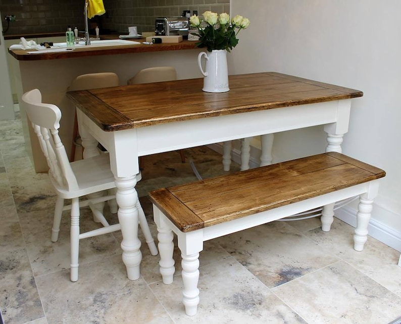 Vintage Pine Farmhouse Table and Chairs Made to Order listing Etsy