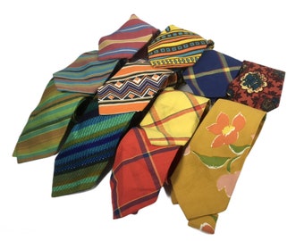 BULK JOB LOT 24 MIXED VINTAGE NECK TIES 100/% SILK Perfect Christmas gift