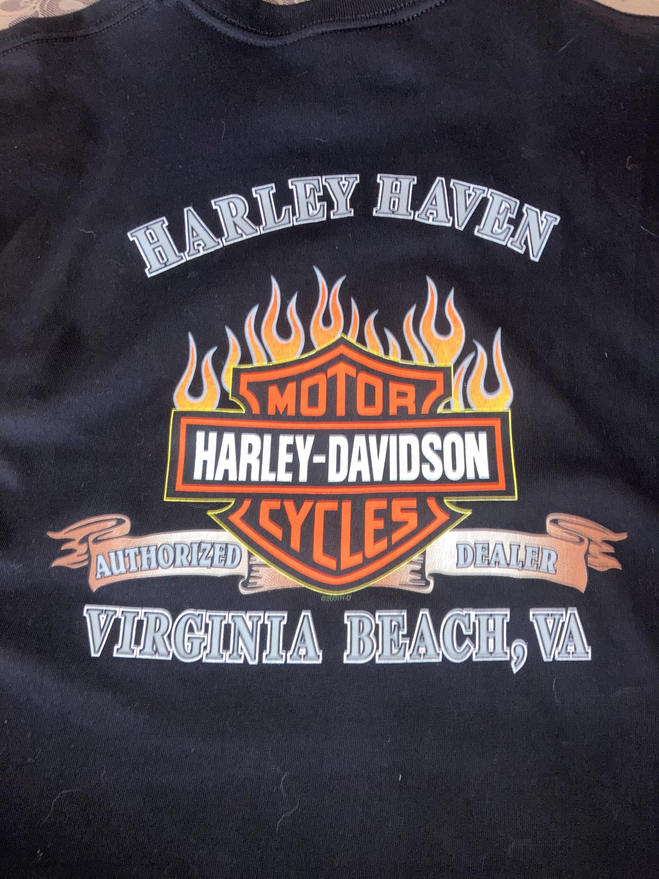 Vintage Harley Davidson NWT Eagle Lightning Virginia Beach T- Shirt Medium 2002 Motorcycle