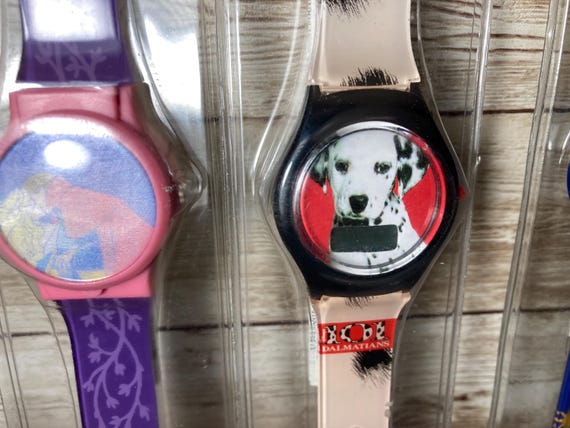 Disney Watches 3 Vintage Hunchback Sleeping Beauty 101 Dalmatians Holographic NEW Old Stock 1990s LOT BUNDLE View 4