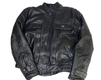 Vintage First Gear Hein Gericke Men&#39;s Lined Leather Motorcycle Leather Jacket Men&#39;s Size 42  Cafe Racer