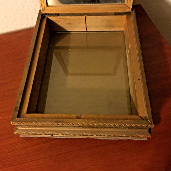 Antique Victorian Wood Vanity Letter Box w Mirror… - image 6