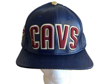 Vintage Cleveland Cavaliers NBA Pro Standard Leather Adjustable Strapback Hat Cap Used