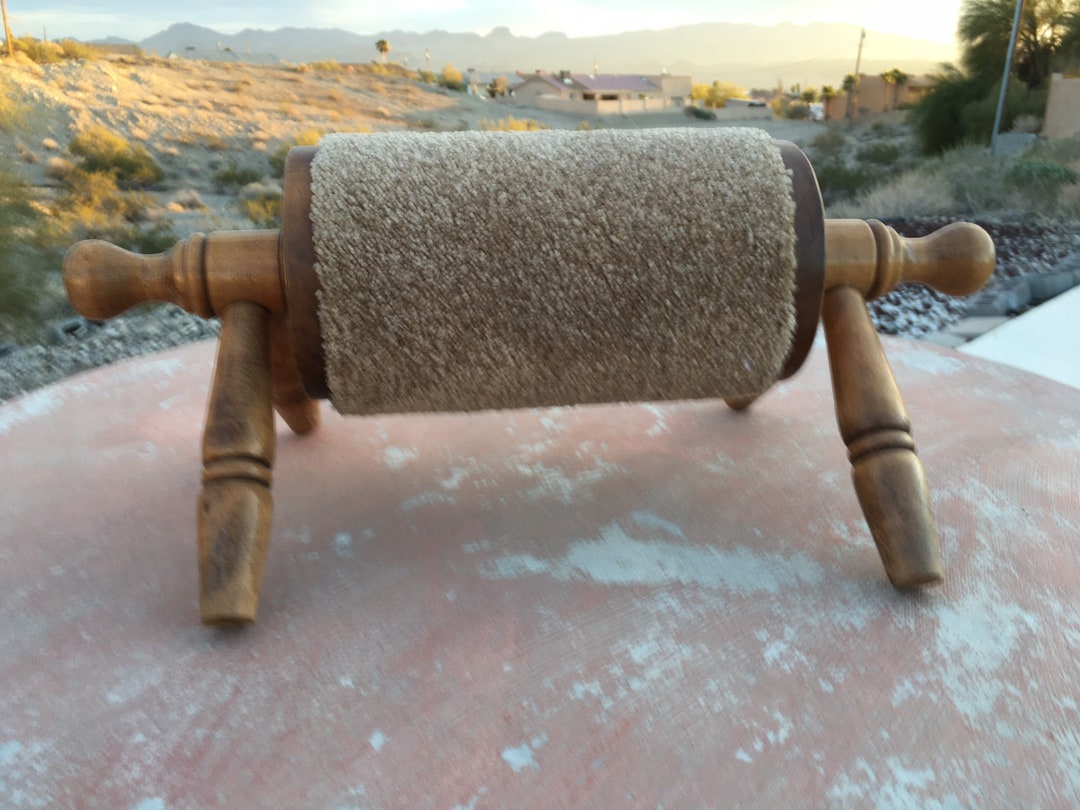 Vintage Barrel Cylinder Rolling Pin Footstool Mid Century Wood Etsy