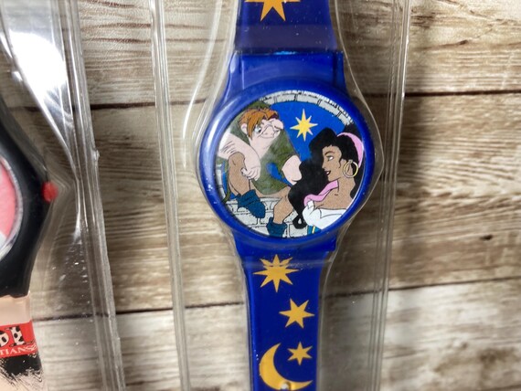 Disney Watches 3 Vintage Hunchback Sleeping Beauty 101 Dalmatians Holographic NEW Old Stock 1990s LOT BUNDLE View 5