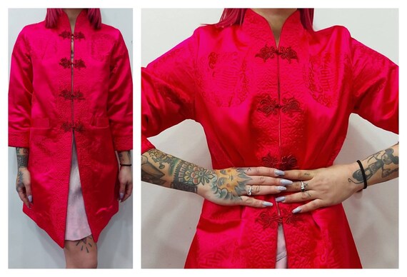 Silk fuchsia chinese coat