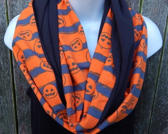 Lined Jack O Lantern Infinity Scarf