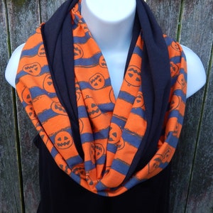 Lined Jack O Lantern Infinity Scarf image 1