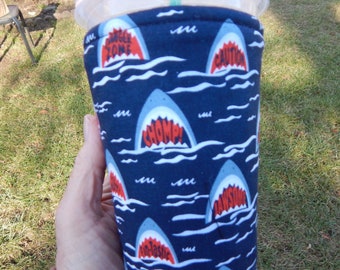 Shark Iced Coffee Cozy