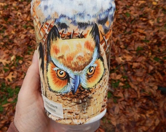 Owl Iced Coffee Cozy