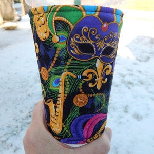 Mardi Gras Iced Coffee Cozy