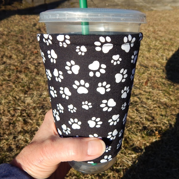 Pawprint Iced Coffee Cozy