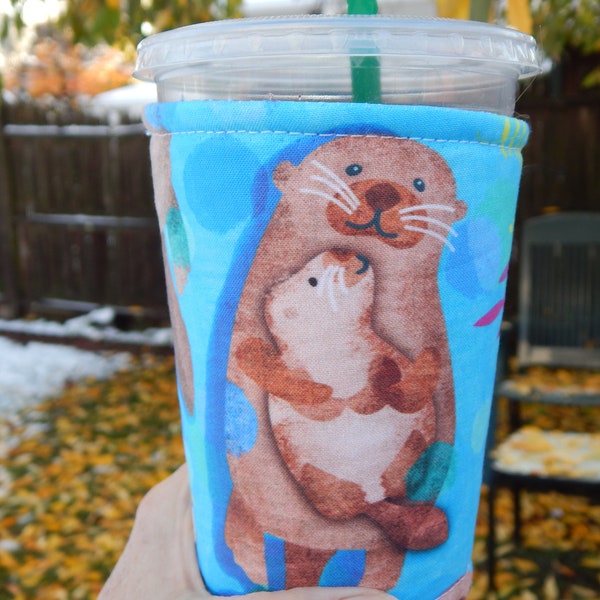 Sea Otter Iced Coffee Cozy