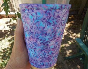 Pink N Blue Vines Iced Coffee Cozy