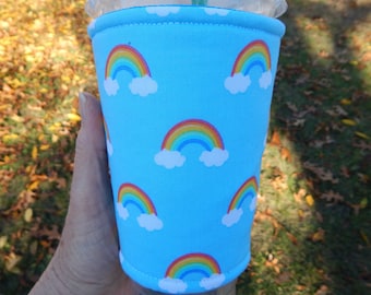 Rainbow Iced Coffee Cozy