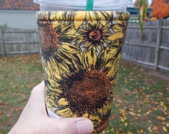 Sunflower Iced Coffee Cozy