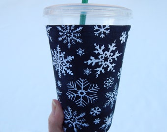 Snowflake Iced Coffee Cozy