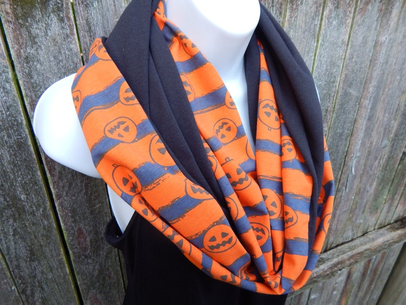 Lined Jack O Lantern Infinity Scarf image 2