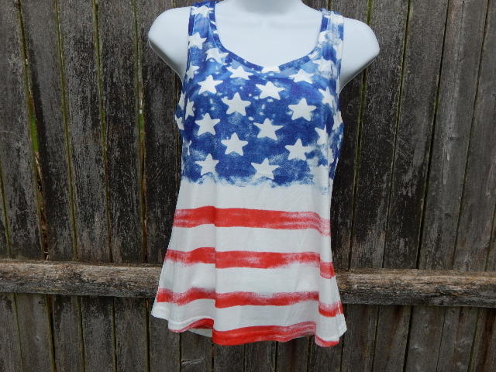 Red White and Blue Racerback Tank Top | Etsy