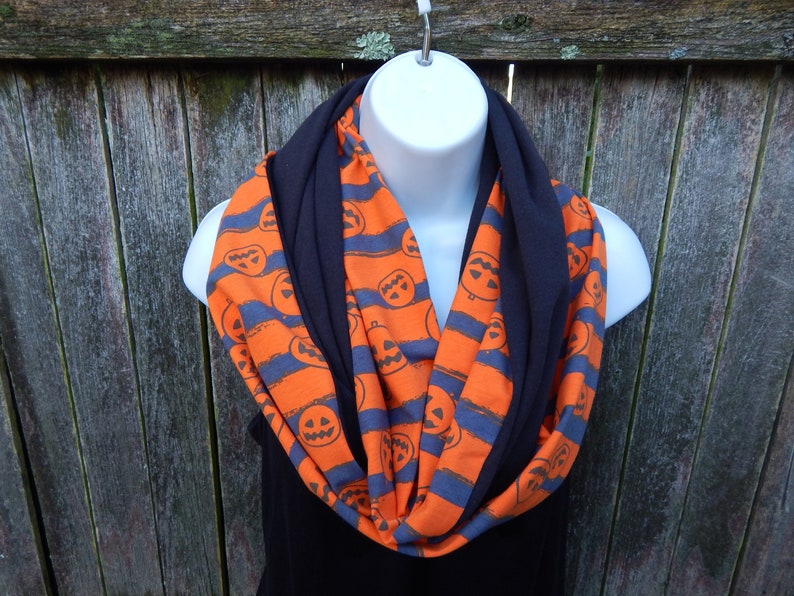 Lined Jack O Lantern Infinity Scarf image 1