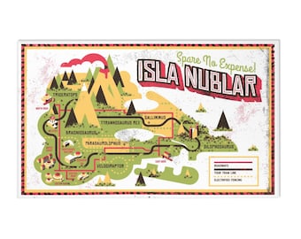 Spaar geen kosten, Isla Nublar - Geïllustreerde kaart