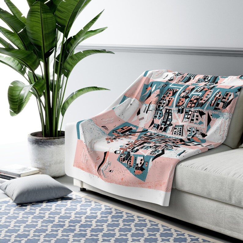 Amity Island geïllustreerde kaart - Sherpa Fleece deken afbeelding 3