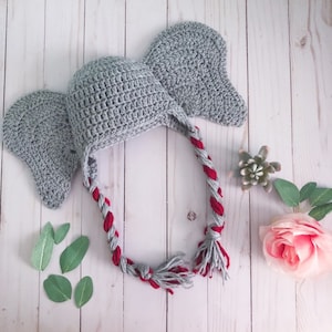 Crochet Pattern for Elephant Ear Hat image 1