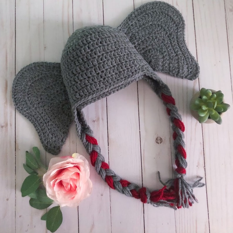 Crochet Pattern for Elephant Ear Hat image 2