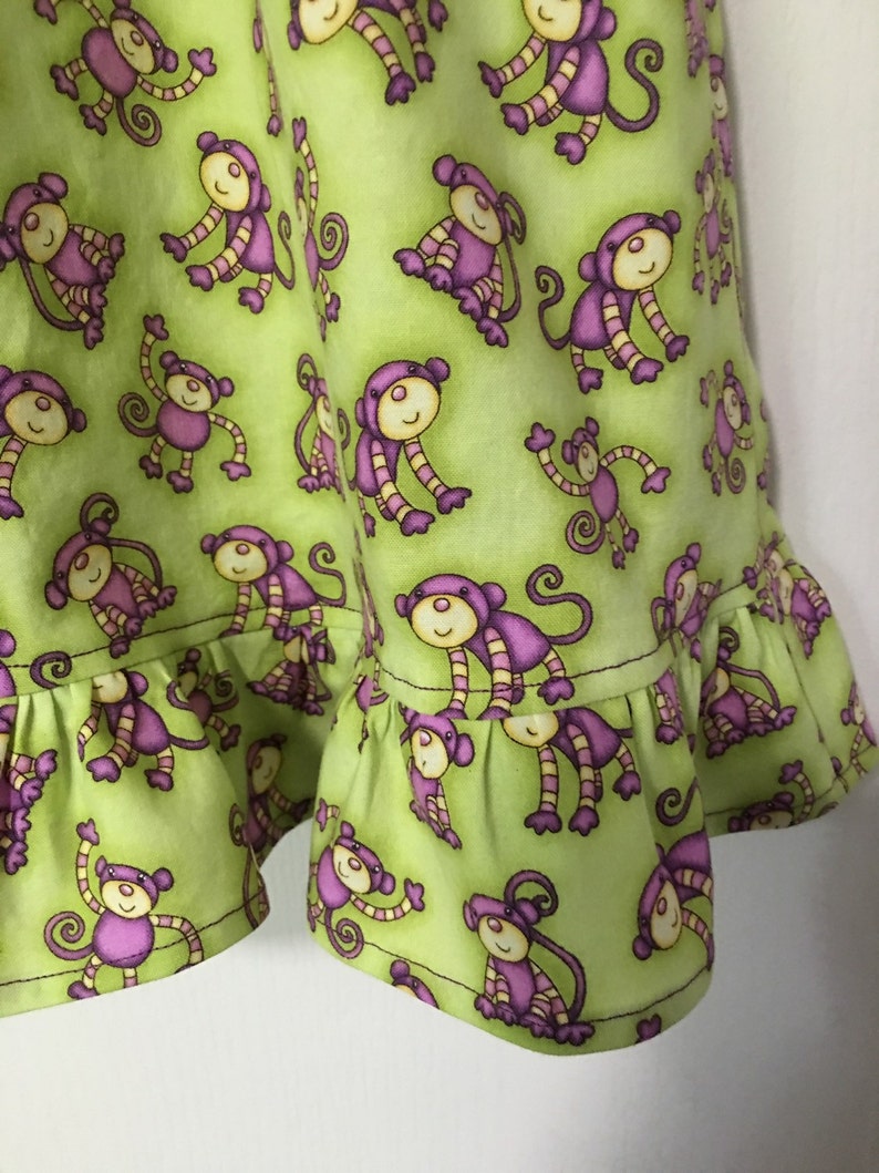 Toddlers Nightgown 100/% Cotton Girls Size 2 Nightgown Monkeys Childs Summer Nightgown