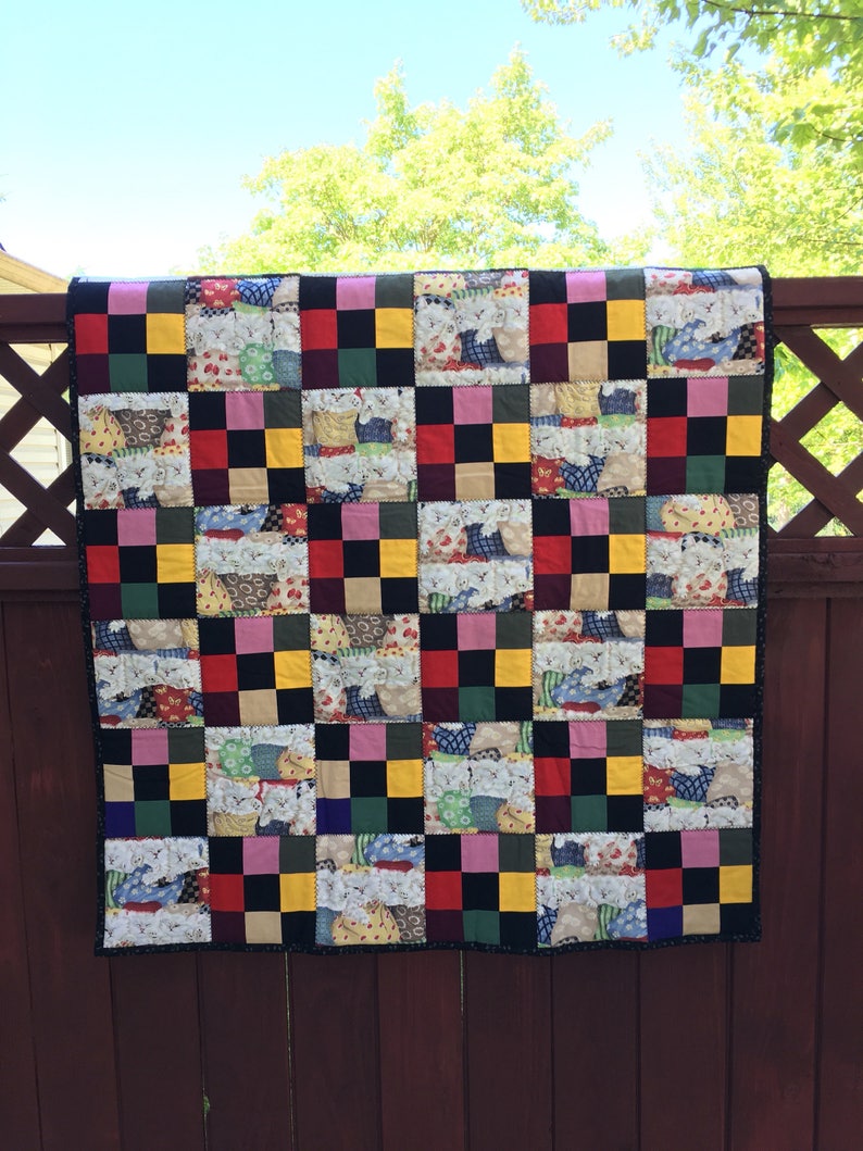 Sleeping Kittens Throw Quilt One Of A Kind Lap Quilt Kittens