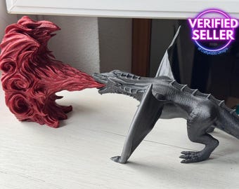 Dragon breathing fire - bookend, bookstore decoration, dragon bookend