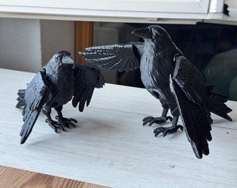 Articulated Raven Figure | Gothic Decor | Fantasy Desk Decor | Raven Collector Gift