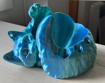 Adorable Cat Shaped Yarn Bowl, Yarn Holder, Crochet Hook Storage Holder, Knitting Needles and More