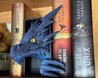 Fierce Lightning Dragon Bookend – Fantasy Decor for Bookshelves | Medium & Large Sizes | Dragon Gift for Book Lovers