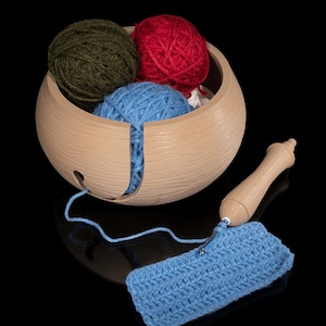 Wollschale aus Holz - Strickzubehör