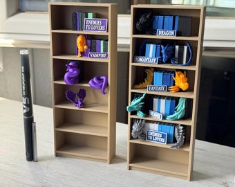 Mini estantería - Decoración de libros | Miniatura de casa de muñecas a escala 1:12 | Librería en miniatura |  Librería para casa de muñecas
