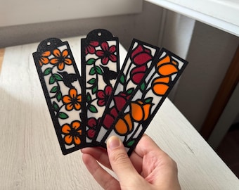Cute Floral Bookmark - Flower bookmark, printed bookmark, book decoration