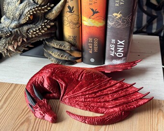 Sleeping wyvern Figurine - Fierce Dragon | Bookcase Decor | Fantasy Decor | Bookshelf decoration