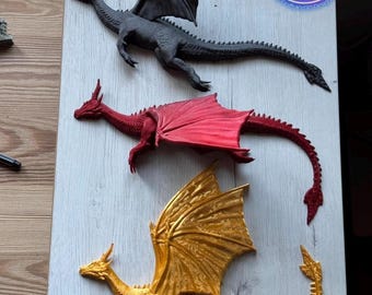 Flying Wall Dragons – 3D Printed Decorative Dragon Set | Fantasy Home Decor | Gift for Dragon Lovers