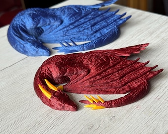 Sleeping wyvern Figurine - Fierce Dragon | Bookcase Decor | Fantasy Decor | Bookshelf decoration