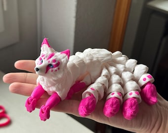 Kitsune 9 Flexi Tails - Figura articolata antistress | Animali adorabili
