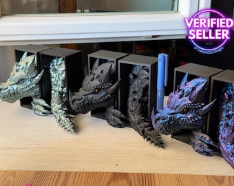 Mini Dragon Bookend – Hand-Painted Fantasy Decor | Personalized Gift for Book Lovers | Small Dragon Shelf Accessory