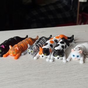 Flexi cat keychain - printed keychains in various colors, keychains for cat lovers