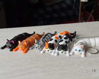 Flexi cat keychain - printed keychains in various colors, keychains for cat lovers