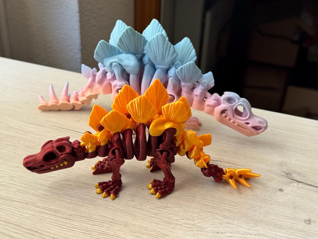 Articulated Stegosaurus Figure – 3D Printed Dinosaur Gift in Custom ...