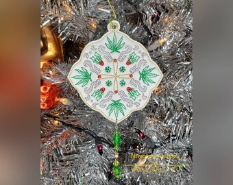 Marijuana Snowflake MJ 420 Stoner Holiday Tree Ornament Xmas Gift